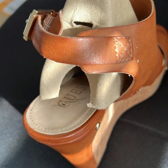 Guess Brown Cork Wedge Sandals size 8 - Picture 7 of 12